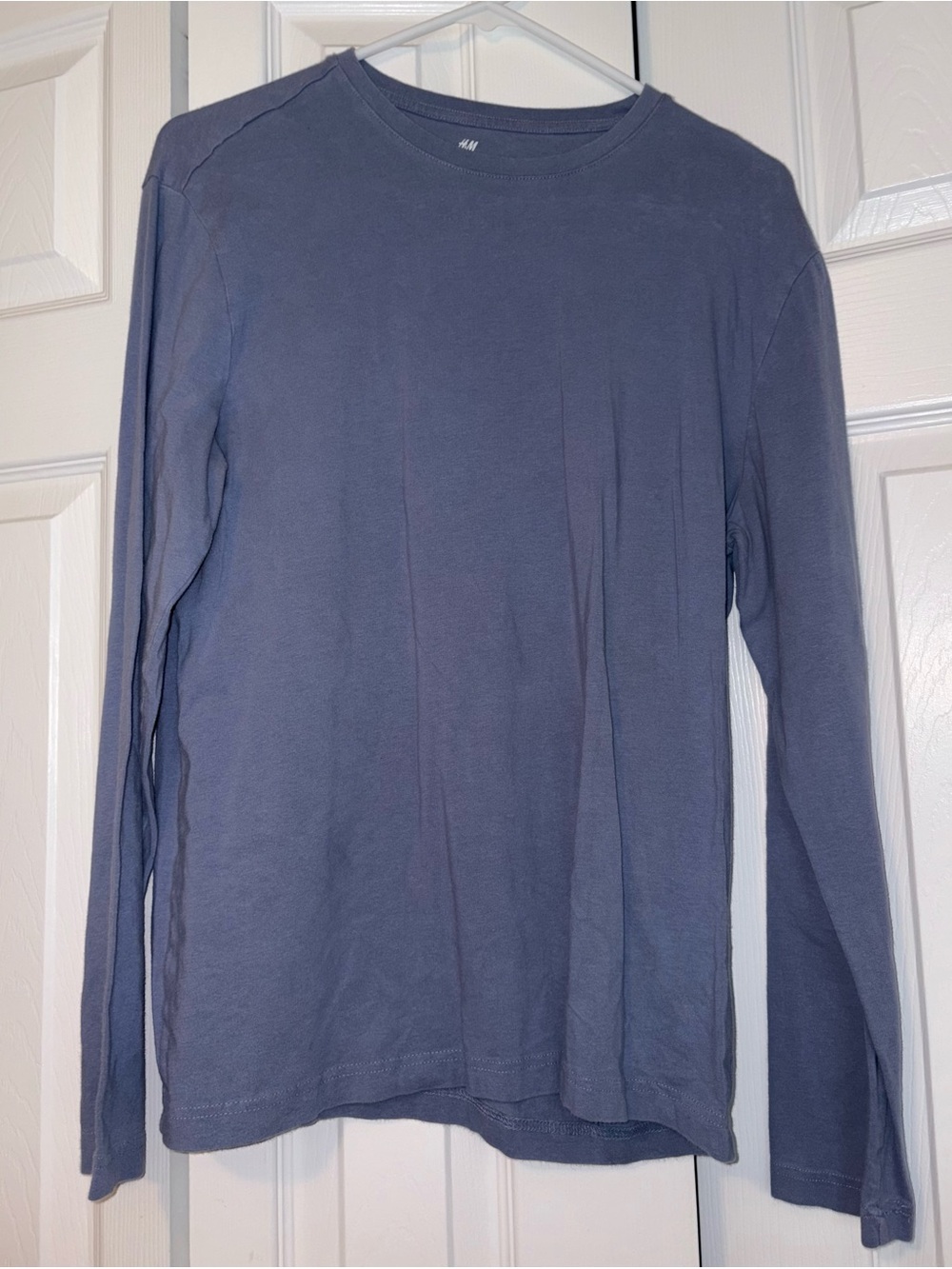 H&M Men’s Long Sleeve Crewneck Tee - Slate Gray Blue